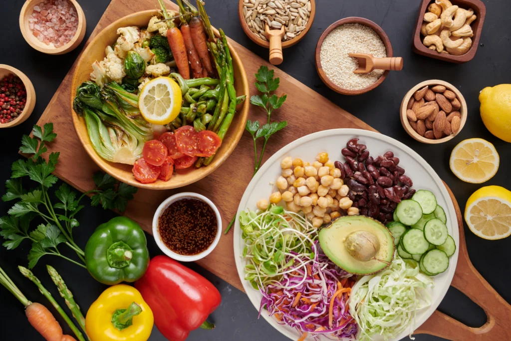 Variedad de comida saludable del plan de easymet extremadura.